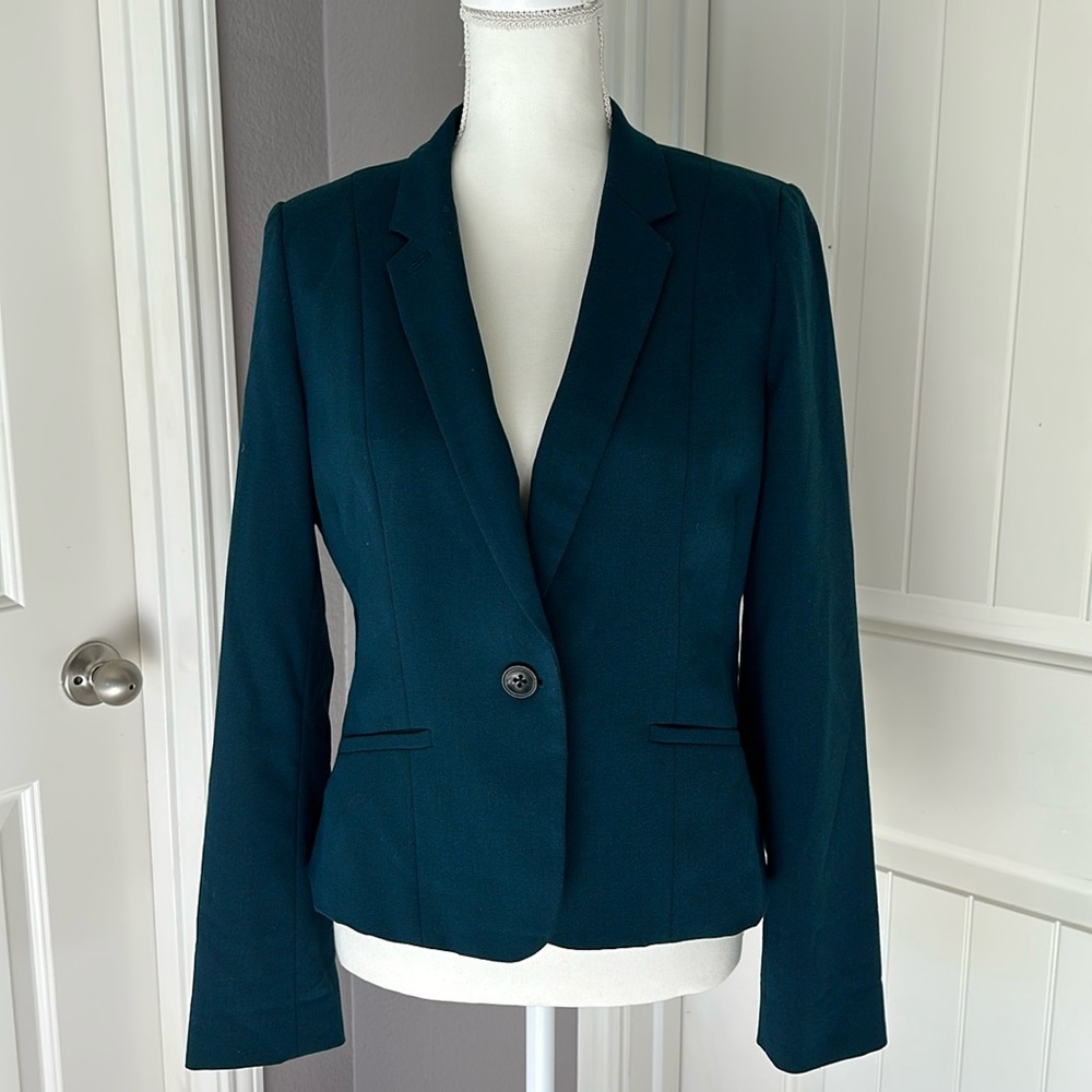 Worthington Teal Single-Button Blazer